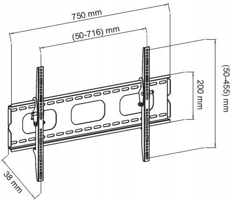 Stenska nosilna za LCD 30–50 in, ART AR-18, črna