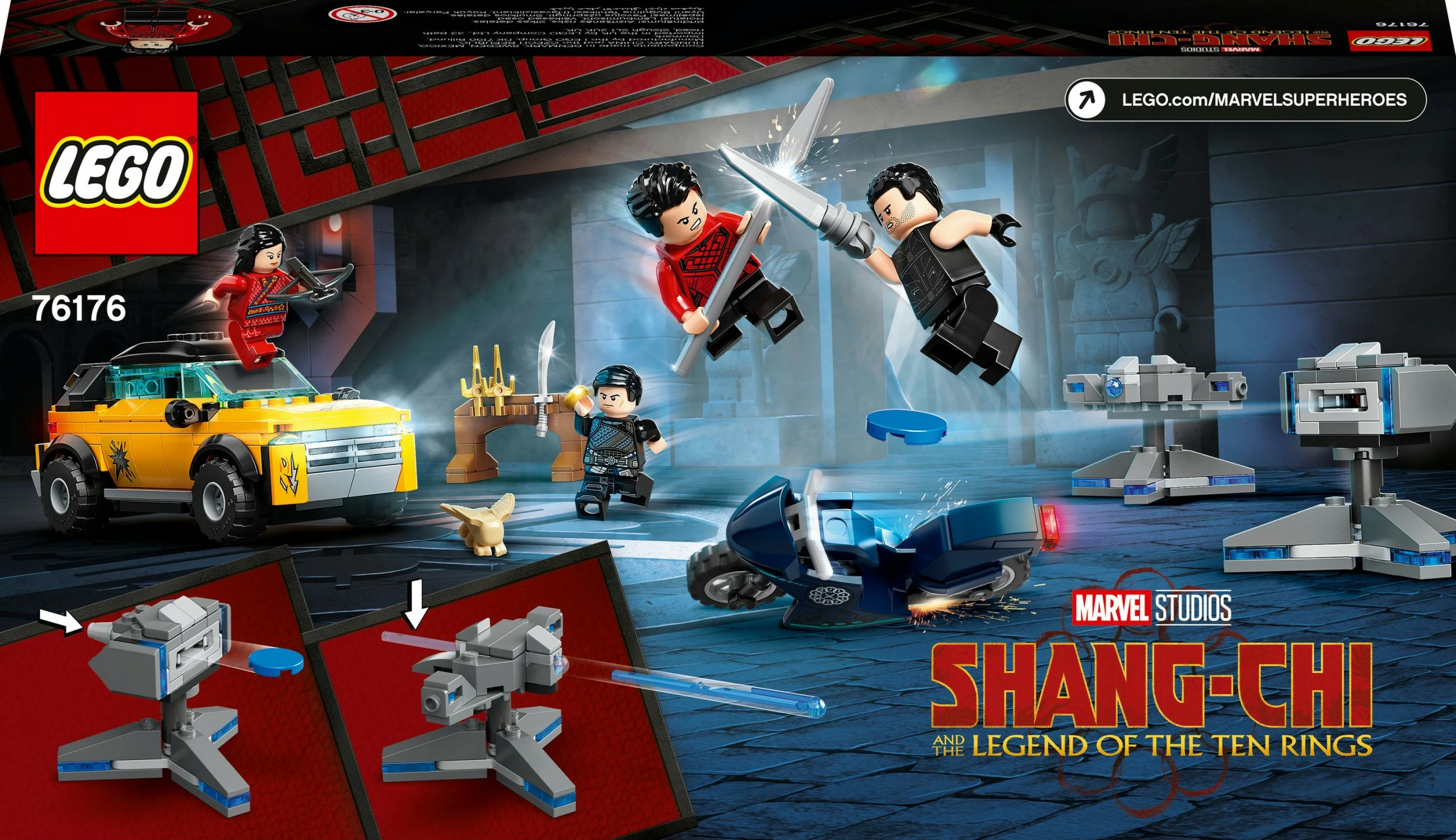 Set gradnje LEGO Marvel Pobeg pred Desetimi obročki, 321 kos, plastika