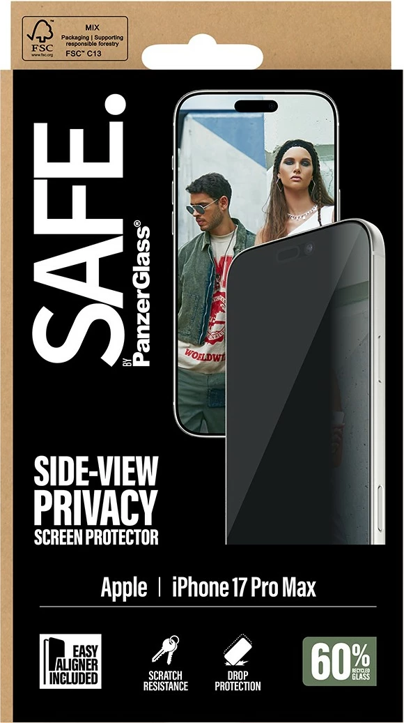 Zaščitno steklo za zasebnost PanzerGlass SAFE za iPhone 17 Pro Max