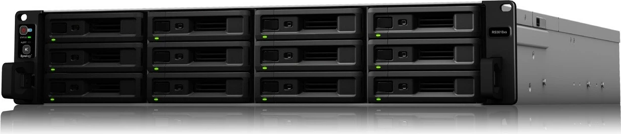 Rack NAS Synology RS3618xs, 12 rež, 8 GB RAM, 2U, črn