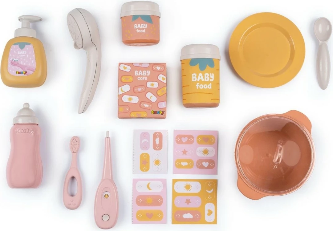 Igralni kotiček Baby Nurse Smoby 7600220394, z 19 dodatki, večbarven
