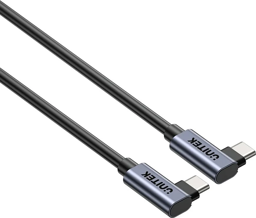 Kabel USB C na USB C UNITEK C14147ABK01-1M, 1 m, 100 W, 90°, črn