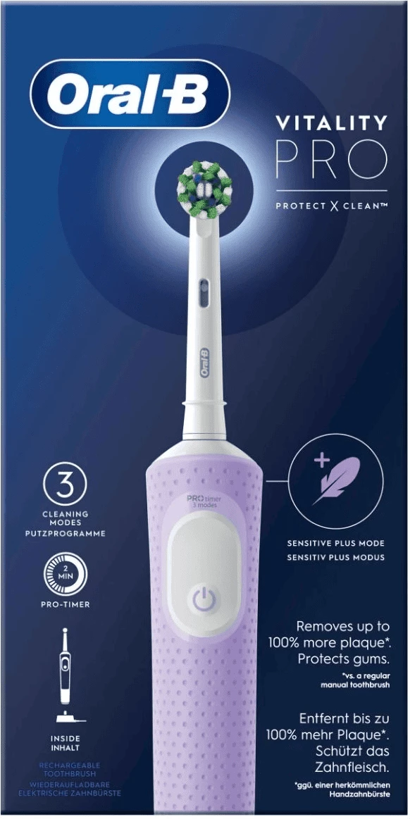 Električna zobna ščetka, 3 načini čiščenja, Pro-Timer, okrogla glava, vijolična Oral-B Vitality Pro 426967