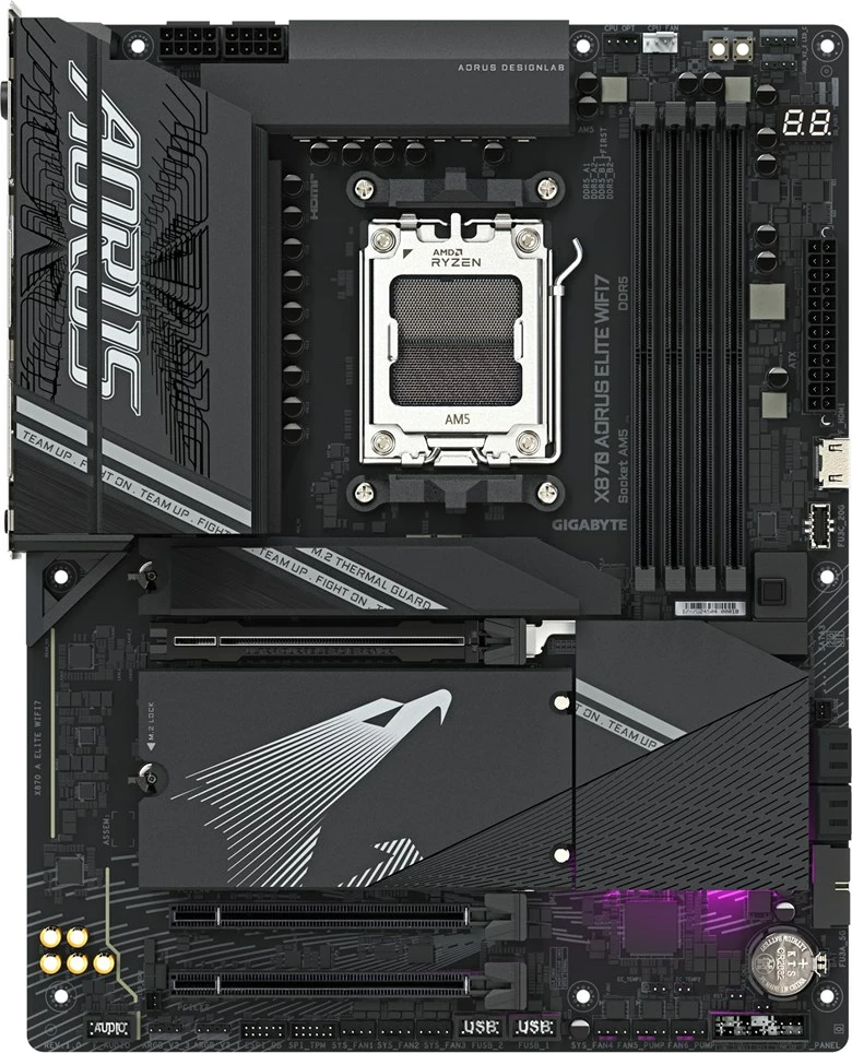 Matična plošča Gigabyte X870 AORUS ELITE WIFI7, Socket AM5, črna
