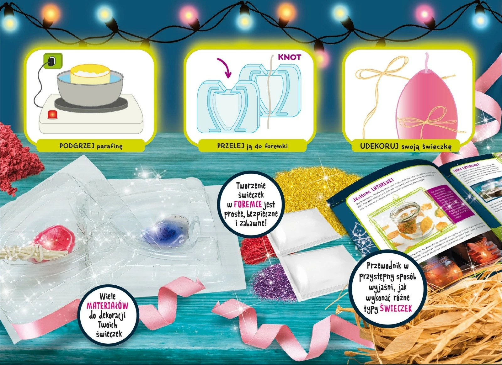 Znanstveni komplet za izdelavo večbarvnih sveč, Lisciani I'm a Genius Candle Workshop