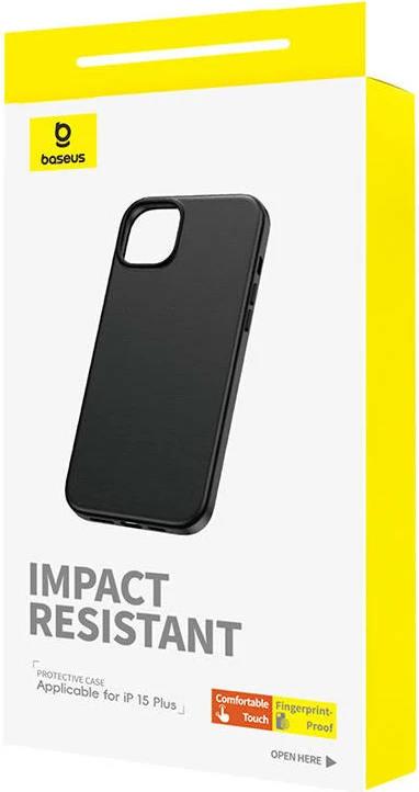 Ovitek za telefon Baseus Fauxther za iPhone 15 Plus, črn