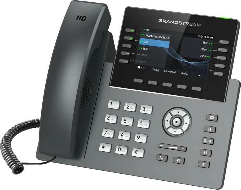 IP telefon, 10 linij, črn-siv Grandstream GRP2615