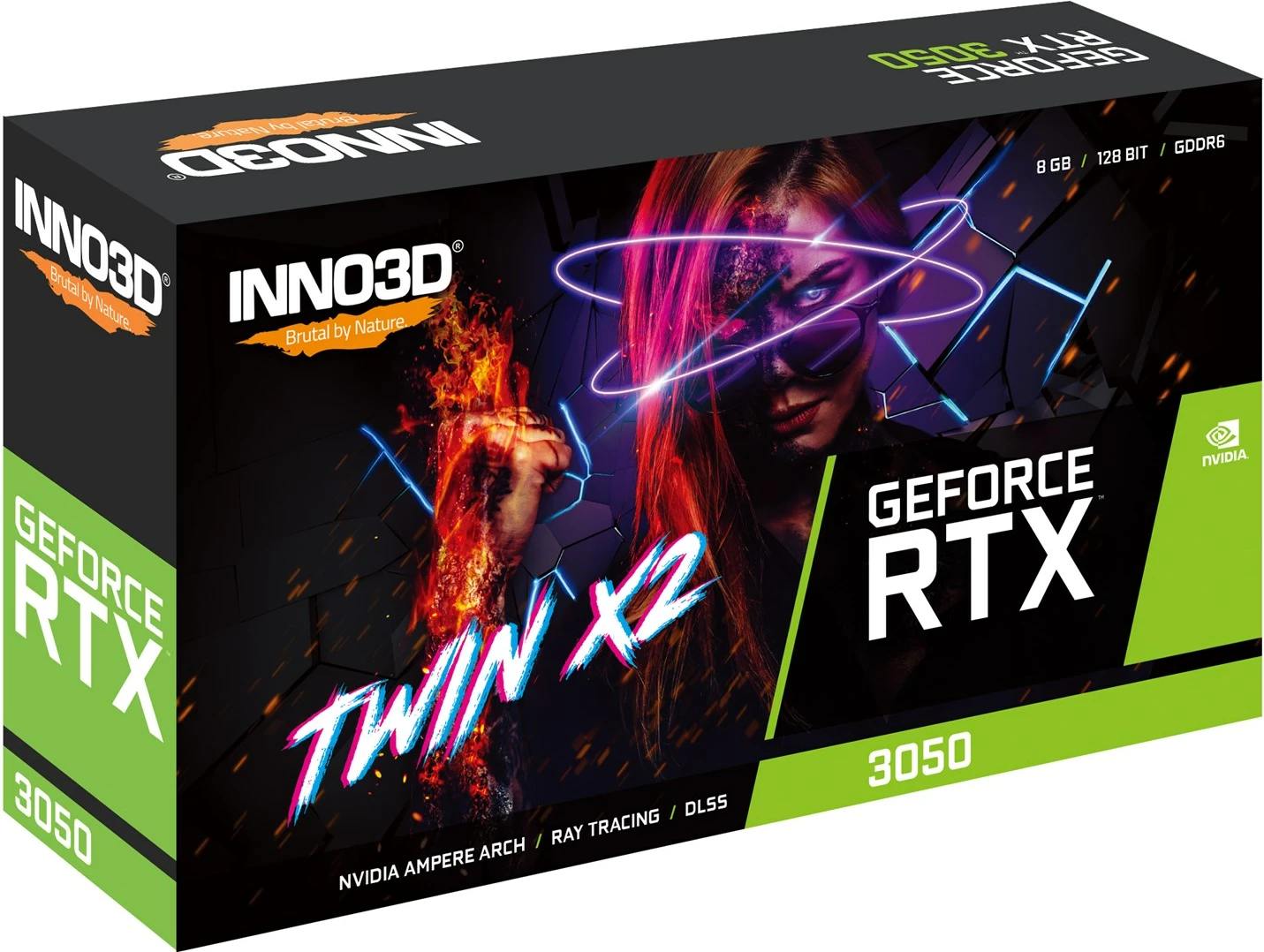 Grafična kartica Inno3D GeForce RTX 3050 Twin X2, NVIDIA 8 GB GDDR6