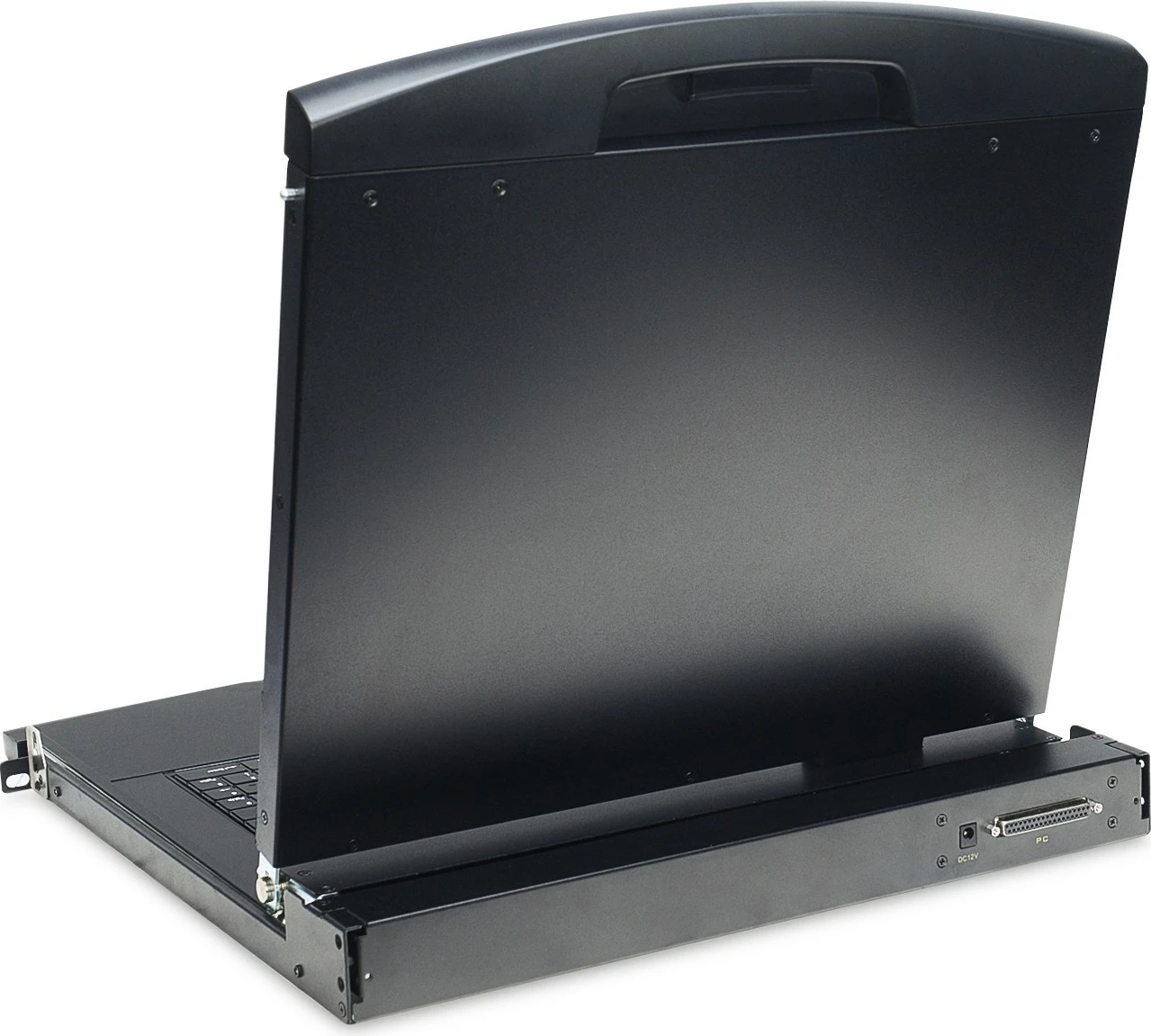 Rackmount konzola 19 col Digitus, KVM 16 vrat, QWERTZ tipkovnica, touchpad, črna