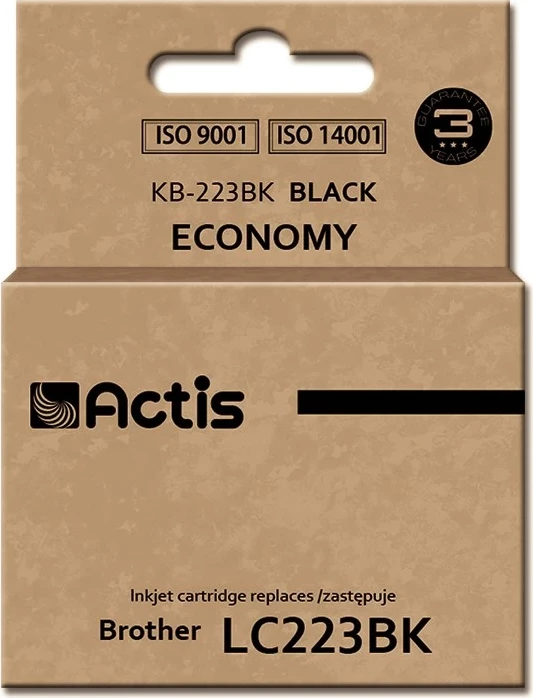 Zamenjalna črna barva Actis KB-223BK za Brother LC223BK, 16 ml