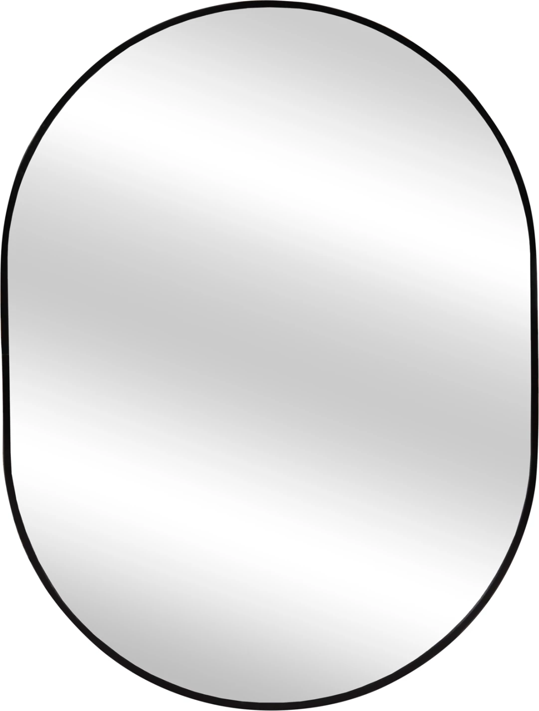 Stensko ogledalo serije Archer FH4500.01 ovalni aluminijasti okvir v črni barvi 59x79Hcm