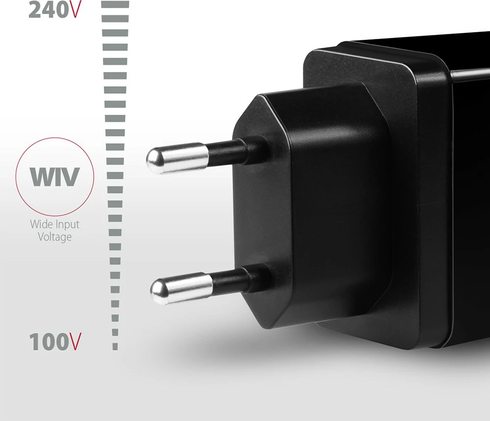 Hitri omrežni polnilec AXAGON ACU-QS24, 24W, 2x USB-A, QC3.0/AFC/FCP, črn