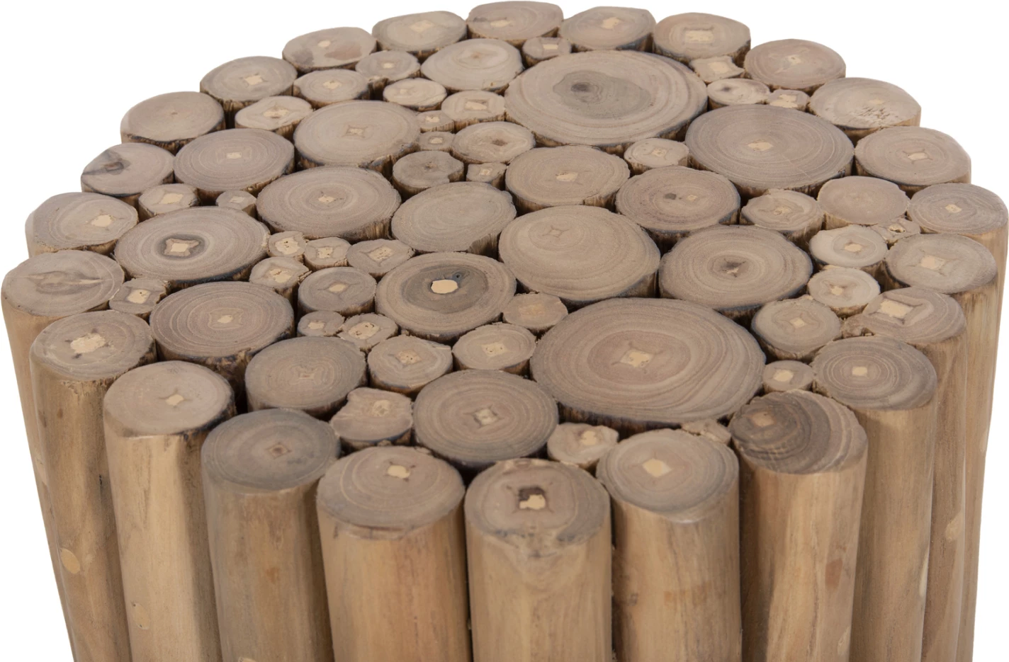 Okrogla stranska miza COOTER FH9866 iz vej tikovine v naravni barvi Φ29,5x40,5H cm