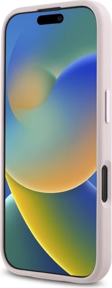 Ovitek iz silikona z metalnimi inicialkami MagSafe za iPhone 16, Karl Lagerfeld, rožnat