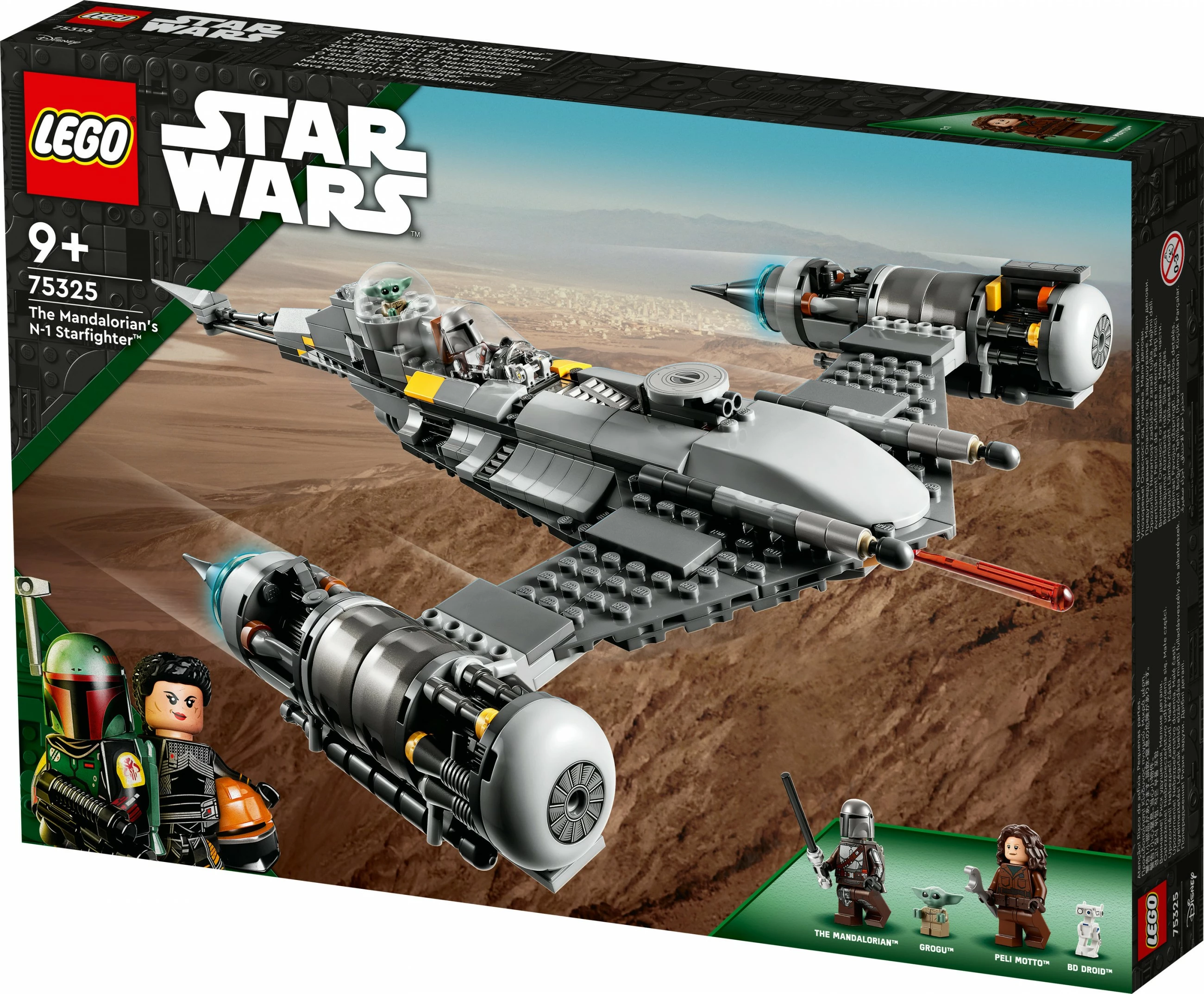 Set gradnje Star Wars N-1 Starfighter iz serije The Mandalorian, 412 kosov, plastika, večbarven
