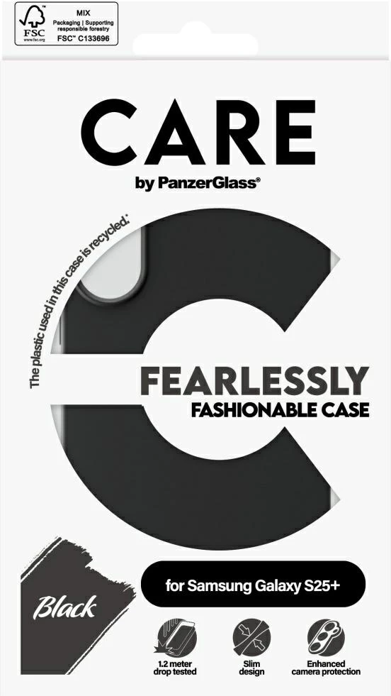 Zaščitni ovitek PanzerGlass CARE za Samsung Galaxy S25+, črn