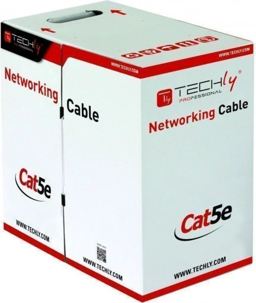 Ethernet kabel Techly Cat.5E F/UTP 305 m zunanji, črn