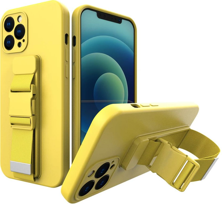 Ovitek za telefon z vrvico Hurtel Rope Case za Xiaomi Redmi 10X / Redmi Note 9, rumen