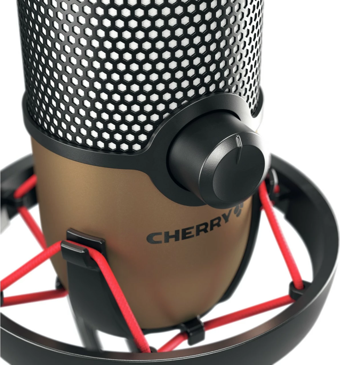 Mikrofon za mizo 24 bit, 192 kHz, USB, črn/medenina CHERRY UM 9.0 PRO RGB