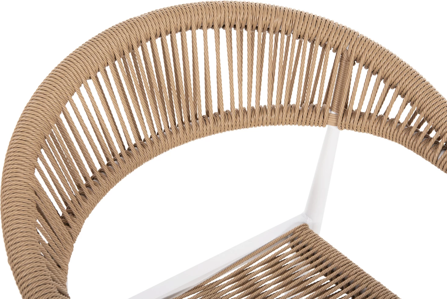 Aluminijasti naslanjač GRET FH5854.01 bel z bež PE ratanom 56x55.5x78H