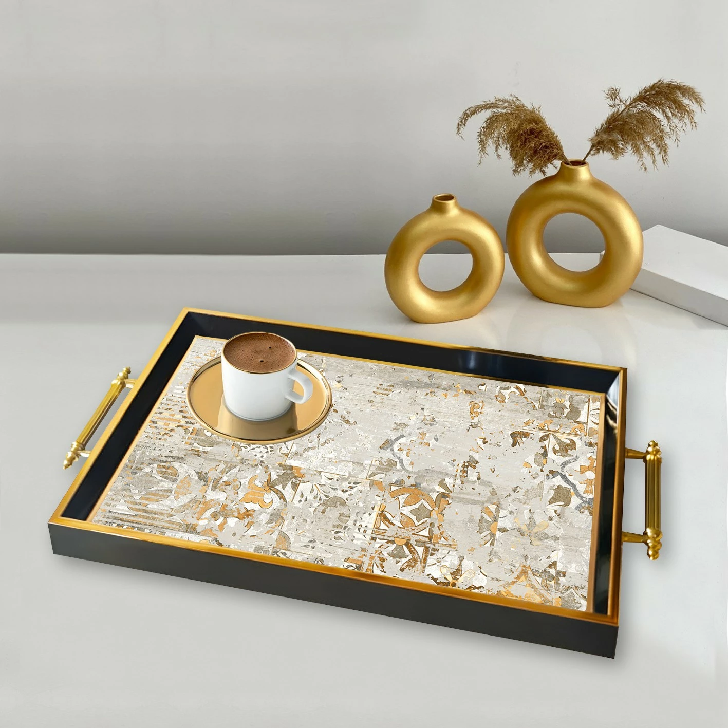 Dekorativni pladenj iz stekla, večbarven, Aberto Design, TPA9879