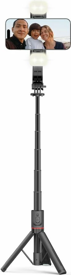 Selfie palica s trinožcem in LED lučjo Tech-Protect L05S, Bluetooth, črna