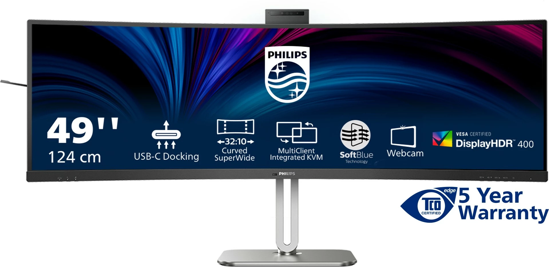 48,8" Dual QHD monitor Philips 49B2U6900CH/00, črn