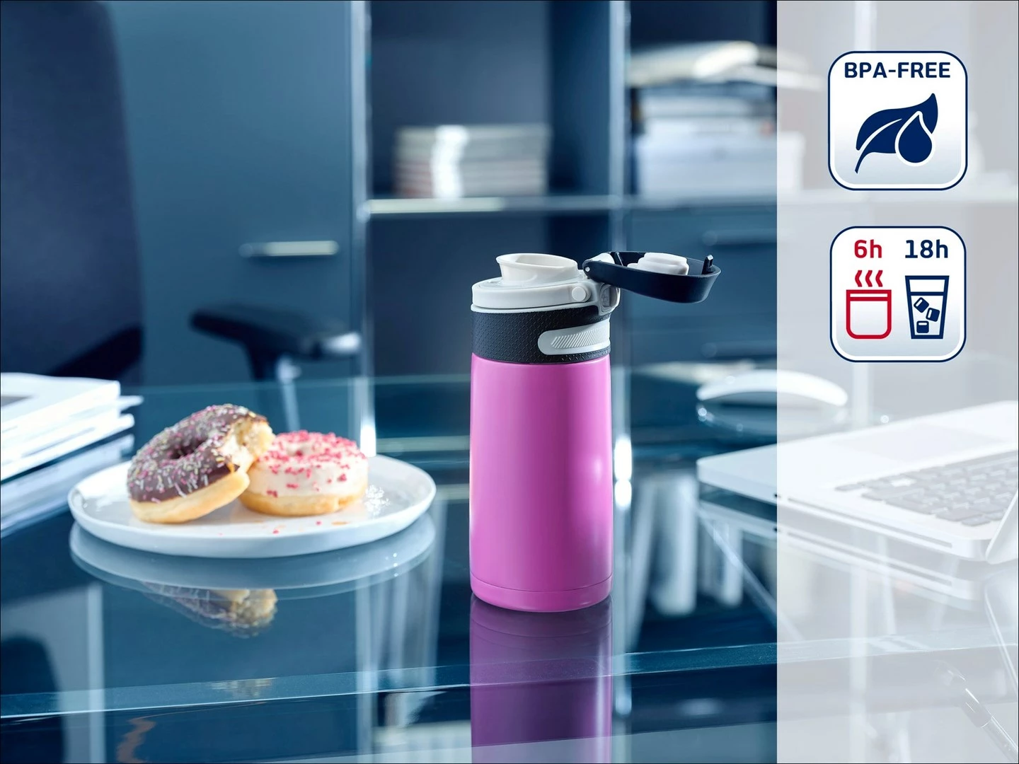 Termos 350 ml, magenta LEIFHEIT Flip