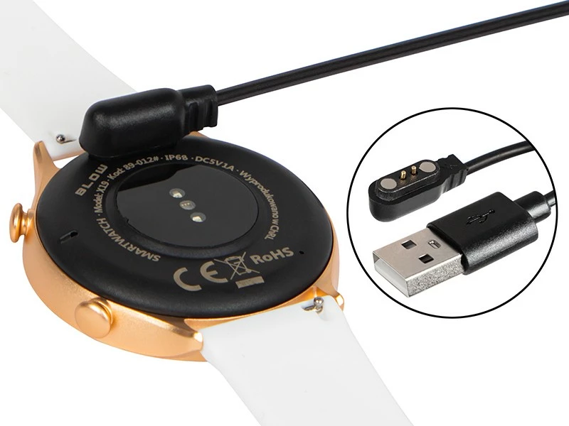 Pametna ura BLOW X19 Bluetooth, 1,46\", 230 mAh, 3 paščki, rožnata