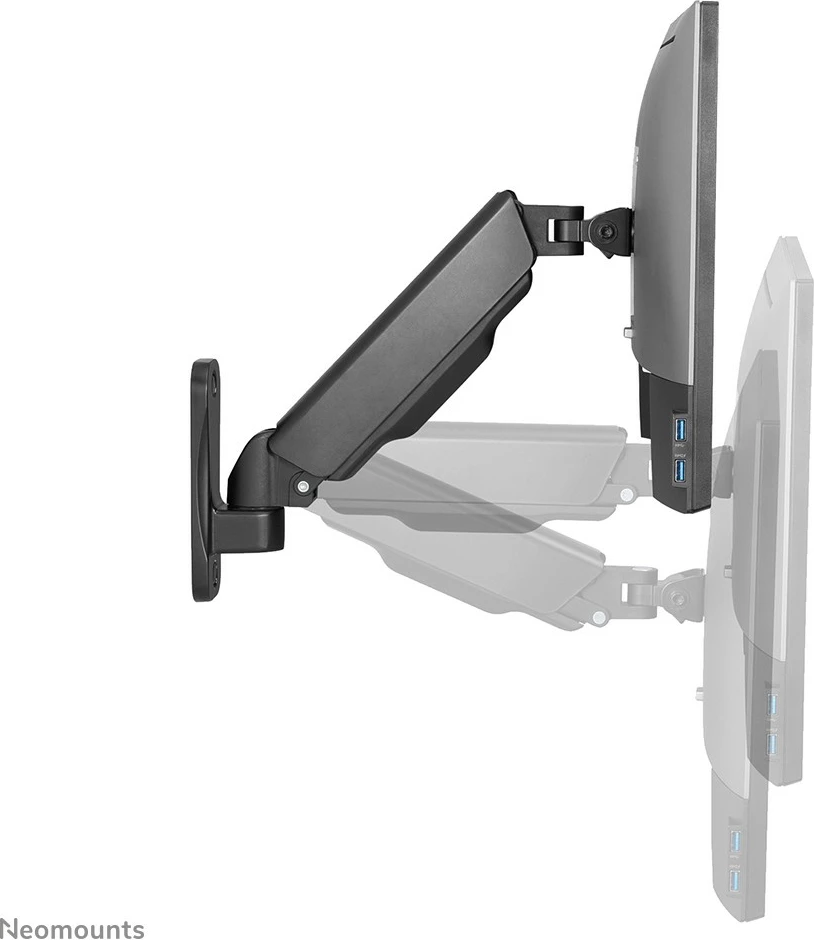Nosilec za monitor/TV z nastavitvijo višine na plinski vzmeti, polni premik, 17–32 in, črn - Neomounts WL70-440BL11
