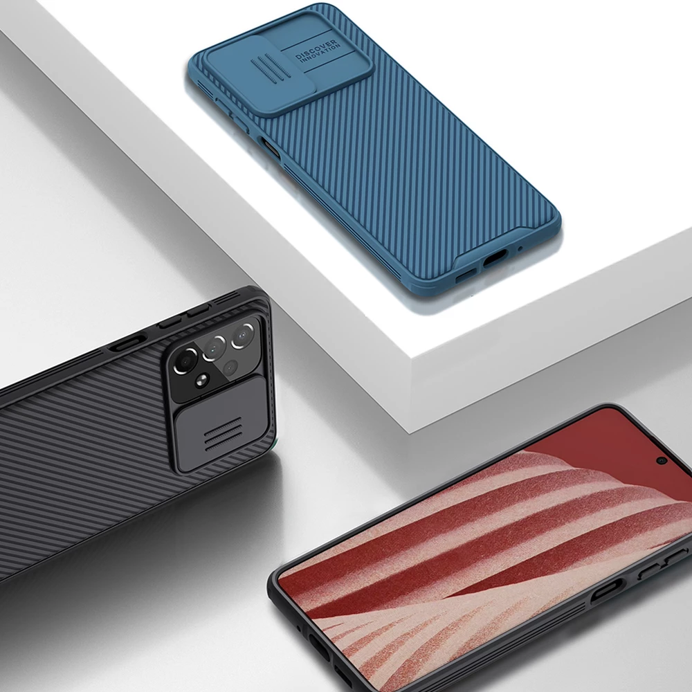 Zaščitni ovitek s pokrovom za kamero Nillkin CamShield Pro za Samsung Galaxy A73, moder