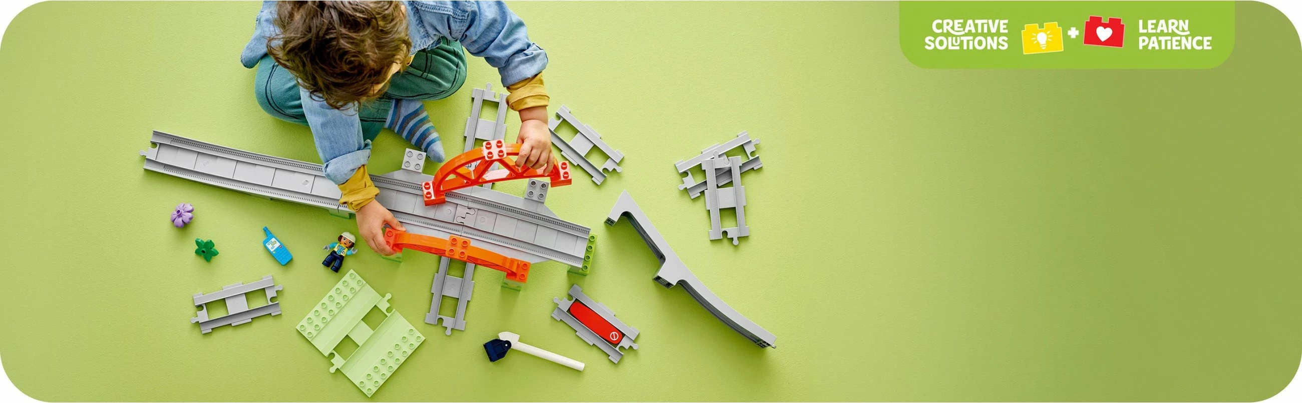 Gradbeni komplet z železniškim mostom in progami, 42 kosi, večbarven, LEGO DUPLO 10426