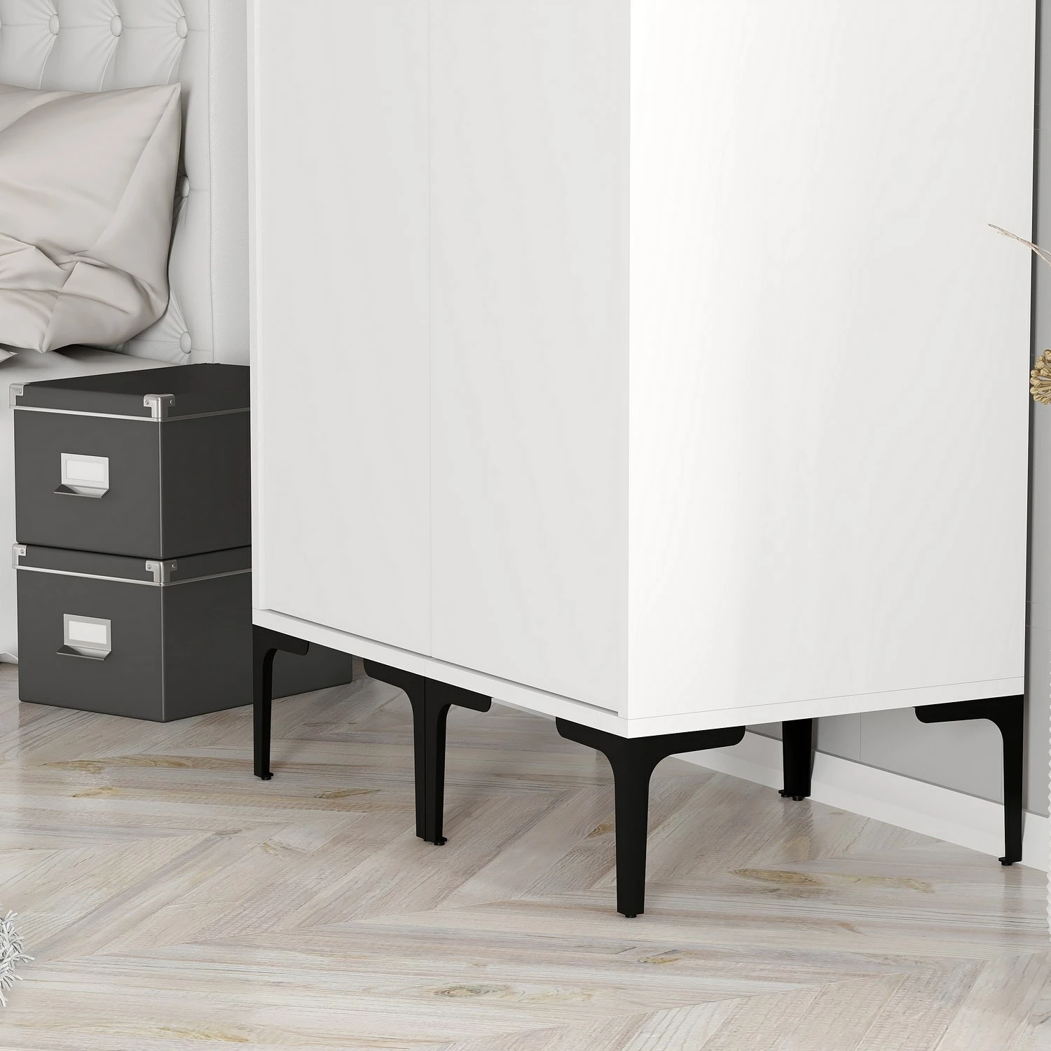 Elegantna omara za spalnico, bela, Skye Decor Kumsal SS