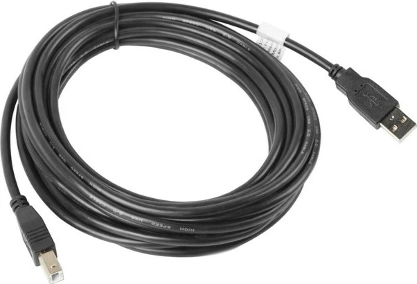 USB kabel 2.0-A, 480 Mbit/s, 5 m, črn — Lanberg