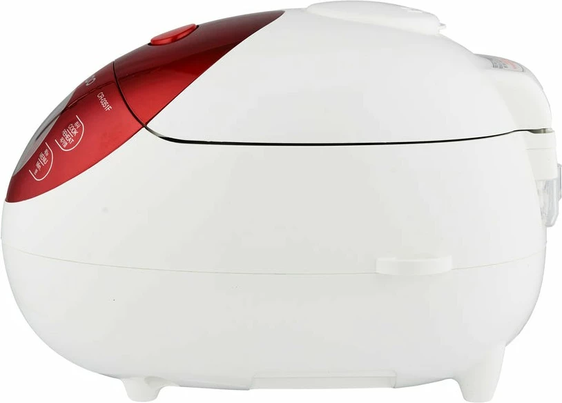 Električni kuhalnik riža Cuckoo CR-0351F, 0,54 L, LCD zaslon, rdeče/belo