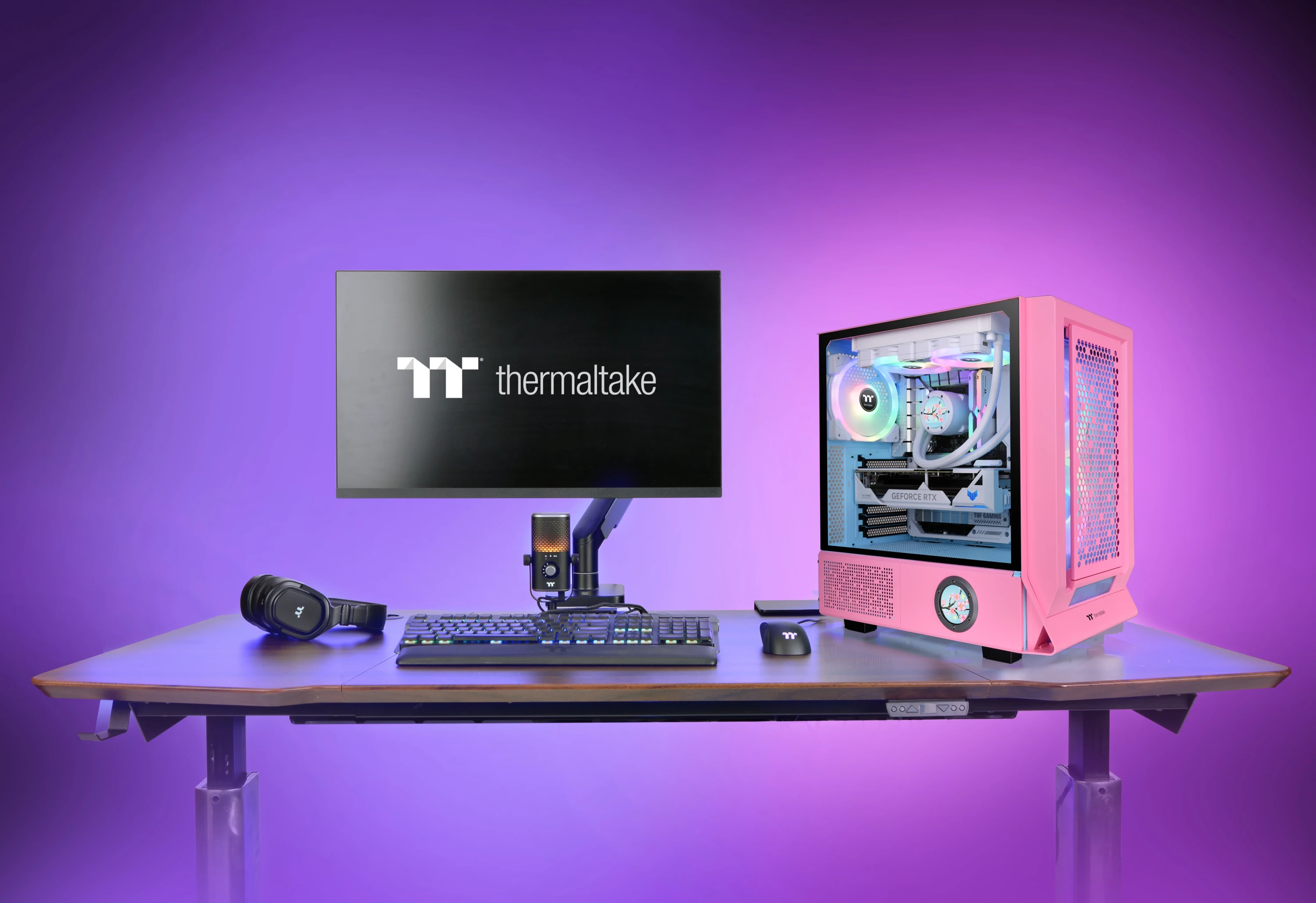 Moderna ohišje, Thermaltake Ceres 350 MX Bubble Pink, Midi Tower, RGB, kaljeno steklo, roza