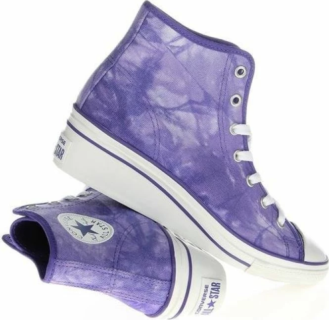 Visoke platformne superge za ženske Converse Chuck Taylor Side W, vijolične