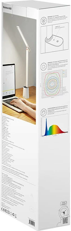 Prenosna zložljiva namizna svetilka, Baseus DGZG-02, polnilna, bela