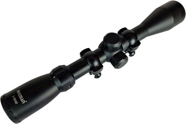 Optični daljnogled 3-9x40, 1" cev in nosilec, BEEMAN, črn