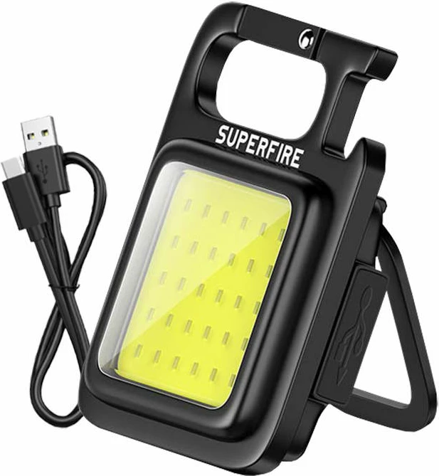 Ročna svetilka Superfire MX16, 600 lm, 500 mAh, USB-C, črna