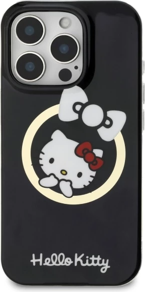Zaščitni ovoj Hello Kitty IML Fun Bow MagSafe za iPhone 16 Pro, črn