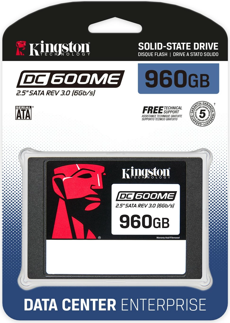 SSD 960GB, 2,5" SATA III, Enterprise, črn Kingston DC600ME