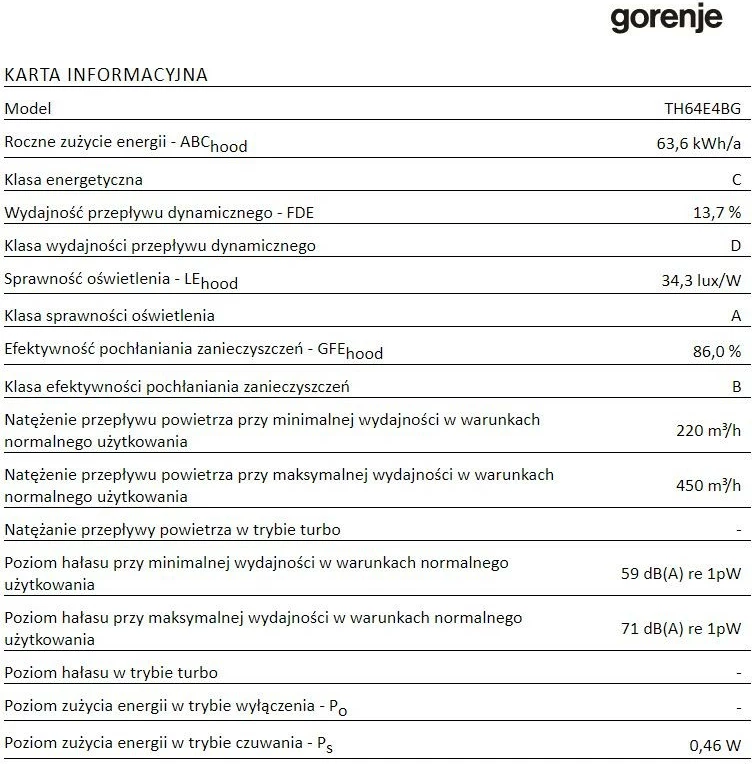 Teleskopska napa Gorenje TH64E4BG, 60 cm, črna