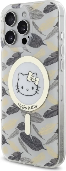 Ovitek za telefon IML Golden Leaves MagSafe za iPhone 16 Pro Max, Hello Kitty, bel