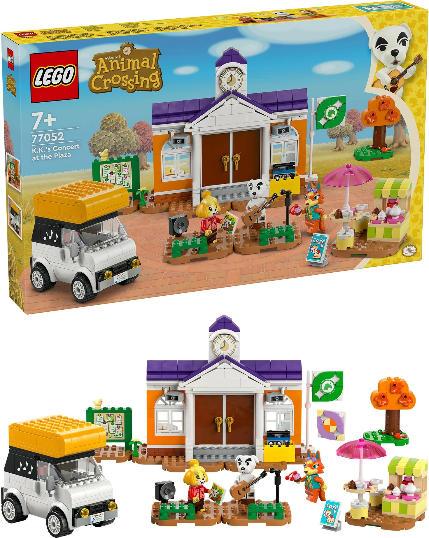 Gradbeni set Animal Crossing Koncert K.K. na trgu LEGO 77052, večbarven