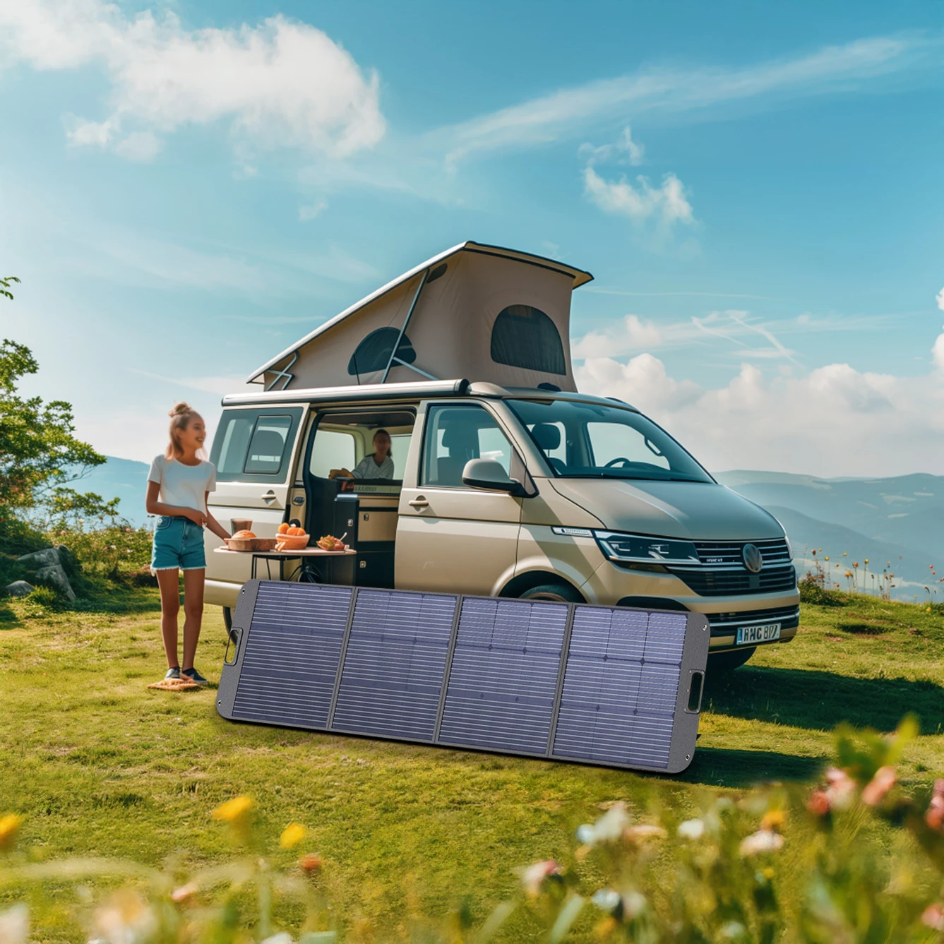 Prenosni zložljiv sončni panel Choetech SC011, 200 W, črn