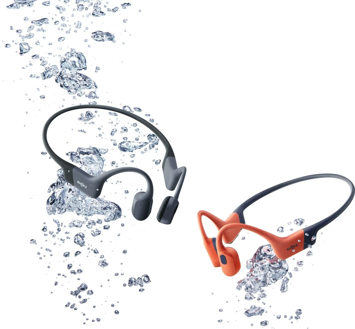 Športne brezžične slušalke z odprtimi ušesi SHOKZ OpenSwim Pro, 32 GB, Bluetooth, siva