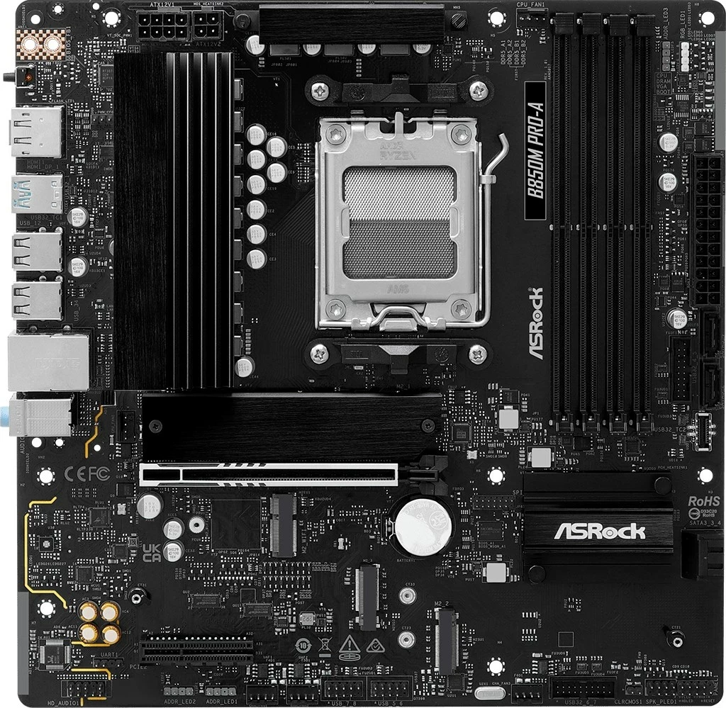 Matična plošča Asrock B850M Pro-A, micro ATX, Socket AM5, črna