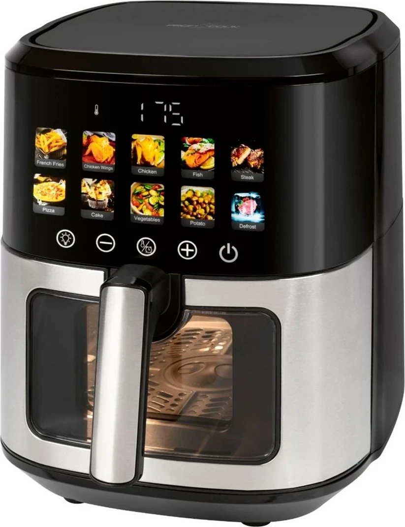 Friteznik na vroč zrak ProfiCook PC-FR 1286 H, 6,5 L, 1700 W, črn, inox