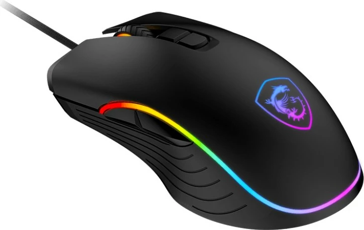 Miška MSI FORGE GM300, optična, 7200 DPI, ambidekstralna, črna